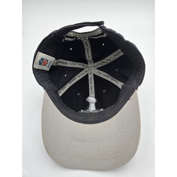 Super Bowl XLV NFL Strapback Hat Black Adjustable Embroidered Cap - Picture 4 of 5